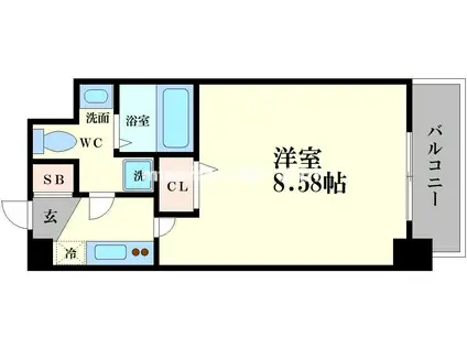 セレニテ日本橋SUD(1K/11階)の間取り写真