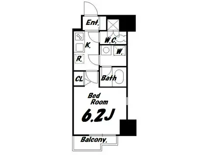 DORMOUSE FINE(1K/7階)の間取り写真