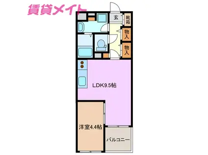 クオーレトラストIII(1LDK/1階)の間取り写真