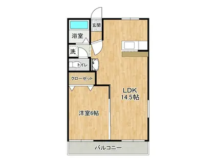 ヴェイル松代A・B(1LDK/1階)の間取り写真