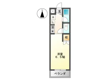 ベレッツァ岐阜(ワンルーム/1階)の間取り写真