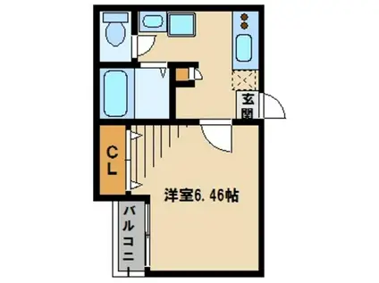 ヴィラ春日部(1K/2階)の間取り写真