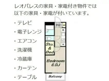 レオパレスコンフォニティ(1K/2階)の間取り写真