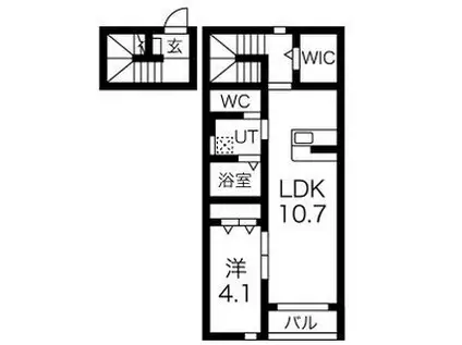 アルトゥーラA&W(1LDK/2階)の間取り写真