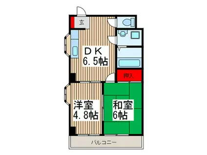 コートアネックス西川口(2DK/2階)の間取り写真