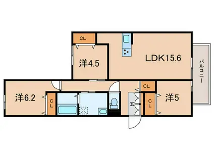 ラ ルーシュ(3LDK/3階)の間取り写真