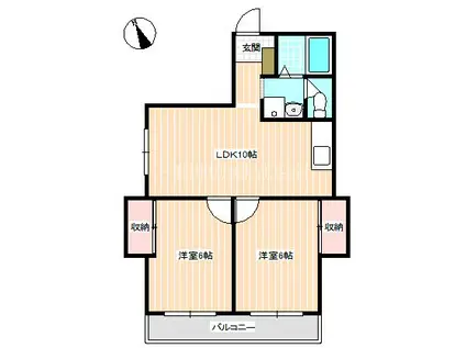 サンセットコート(2LDK/2階)の間取り写真