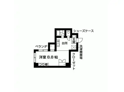 TIMESGARDEN(1K/2階)の間取り写真