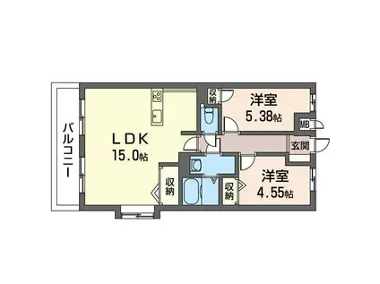 マンション福寿(2LDK/4階)の間取り写真