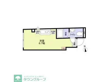 COULEUR CLAIRE(ワンルーム/2階)の間取り写真