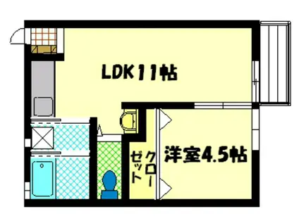 メゾン杉の原(1LDK/2階)の間取り写真