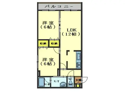 ソシアルマンションリードI(2LDK/3階)の間取り写真