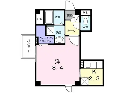 アベニュー千里丘(1K/3階)の間取り写真