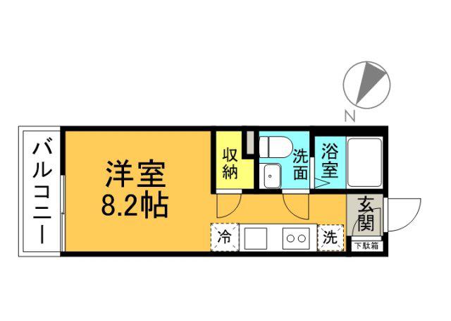 COLLINA中山新町(ワンルーム/2階)の間取り写真