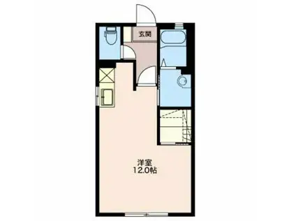 オーブ寺島 A(ワンルーム/2階)の間取り写真