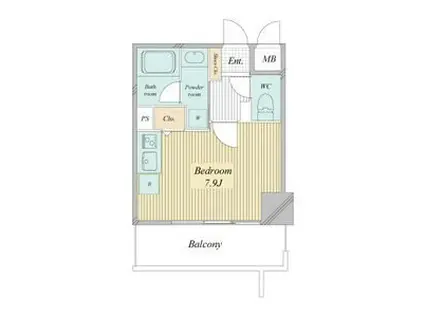 レジディア高岳(ワンルーム/4階)の間取り写真