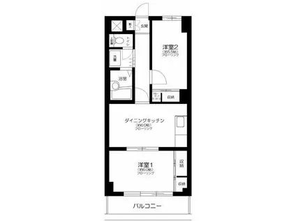 スワンハイツ(2DK/2階)の間取り写真