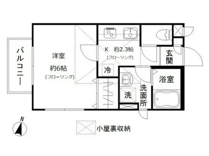 ベルコートアネックス(1K/2階)の間取り写真