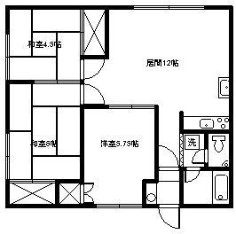 ハイツ北欧館I・II(3LDK/2階)の間取り写真