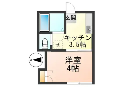 ルビーハイツ(1K/2階)の間取り写真