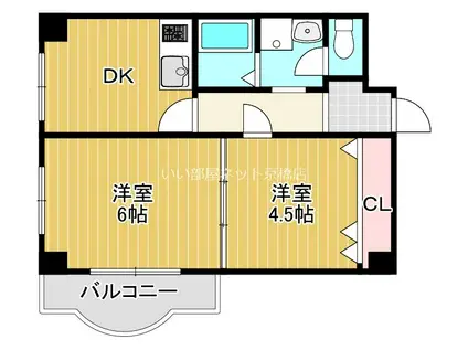 グレースコーポ都島(2DK/2階)の間取り写真