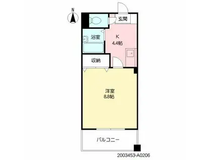 マダレンホール(1K/2階)の間取り写真