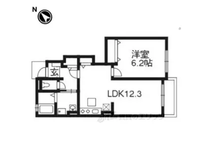 プリムローズ(1LDK/1階)の間取り写真