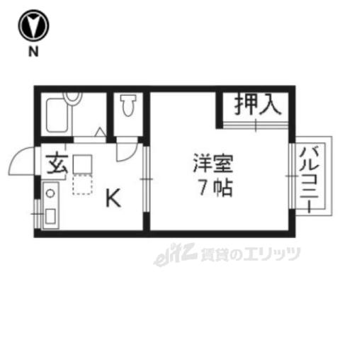 コスモハイツホクユー(1K/1階)の間取り写真