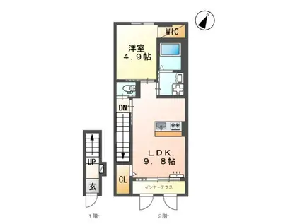 モンテ アロ(1LDK/2階)の間取り写真