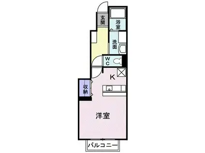 ドルフ西久保(ワンルーム/1階)の間取り写真