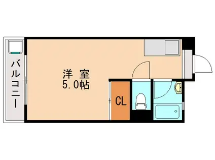 大庭ハイツ(ワンルーム/3階)の間取り写真