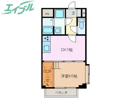 サンライズコート(1DK/2階)の間取り写真