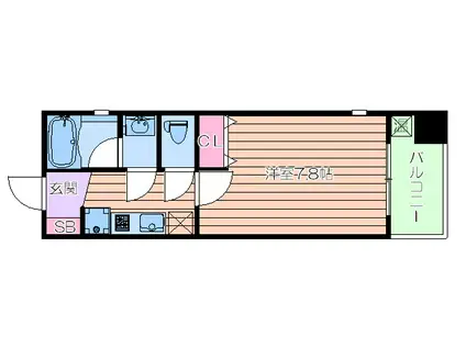 プロスペクト中之島(1K/4階)の間取り写真