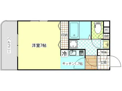 ラファミーユ(1K/2階)の間取り写真