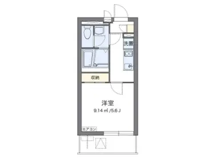 クレイノルミエール蕨(1K/2階)の間取り写真