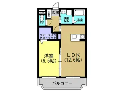 Y&Mソレイユ(1LDK/1階)の間取り写真