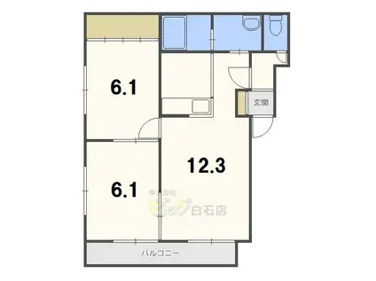 グランメール アーバンI(2LDK/3階)の間取り写真