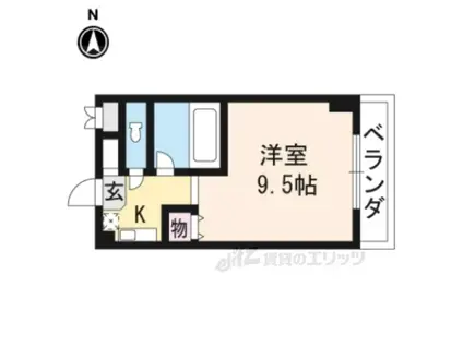 カルテットKOBORI B棟(1K/3階)の間取り写真