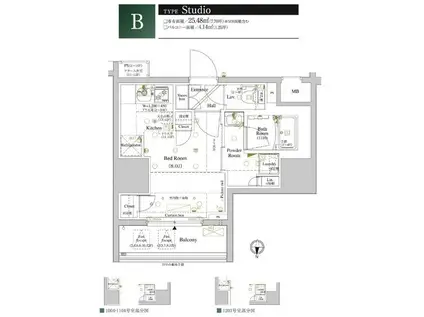 ARKMARK浅草(ワンルーム/2階)の間取り写真