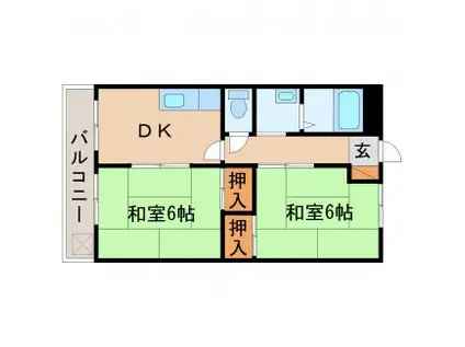フラッツ守山(2DK/3階)の間取り写真