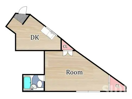 ガモロック(1DK/2階)の間取り写真