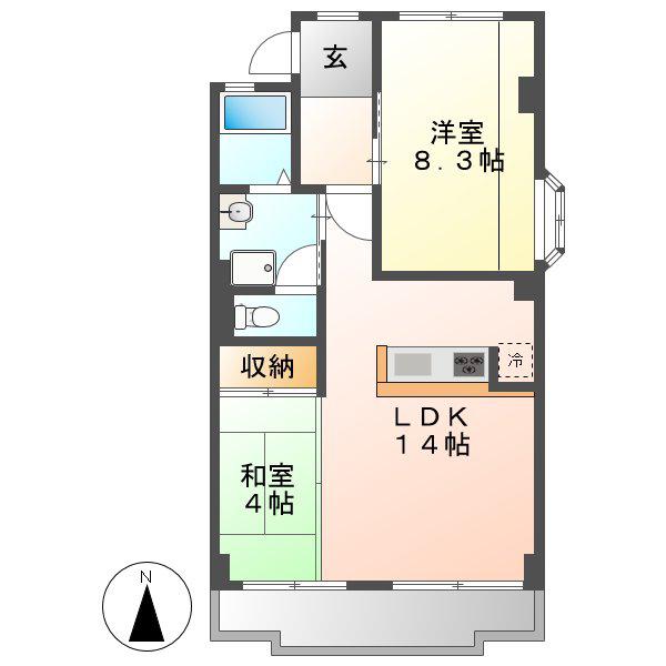 東和ハイツ(2LDK/1階)の間取り写真