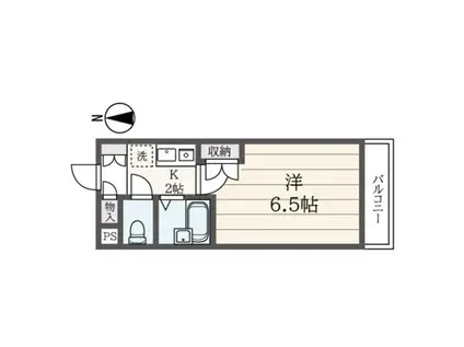 あずさ壱番館(1K/2階)の間取り写真