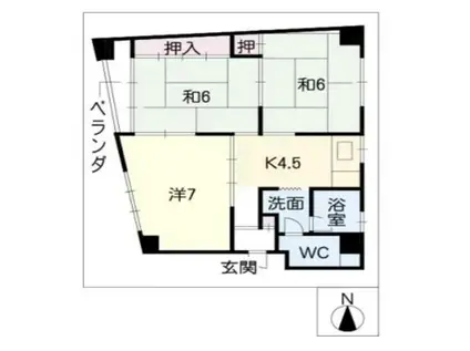 ラ・スォードビル(3K/5階)の間取り写真