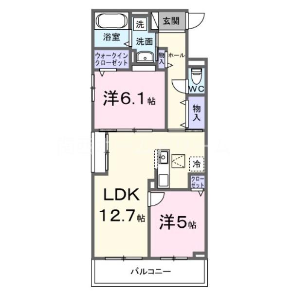 ニード コート(2LDK/2階)の間取り写真