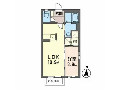 シャーメゾンたけくま(1LDK/2階)の間取り写真