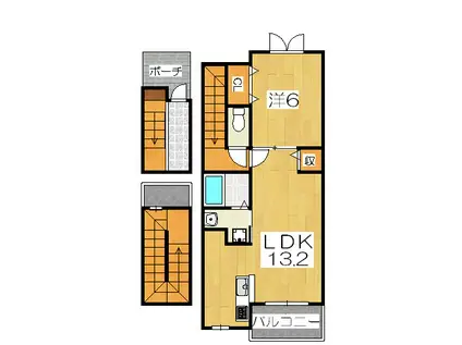カーサ ジェンティーレ(1LDK/3階)の間取り写真