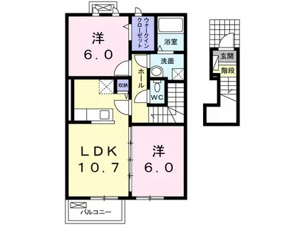 LAMERE真伝(2LDK/2階)の間取り写真