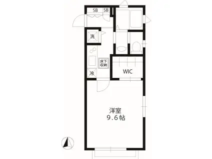 PRIMROSE HILL(1K/1階)の間取り写真