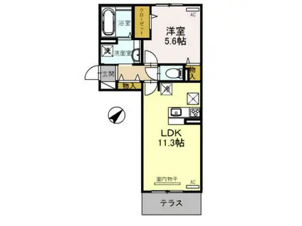 カーサステラII(1LDK/3階)の間取り写真